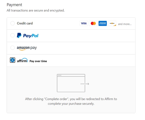Affirm - checkout image