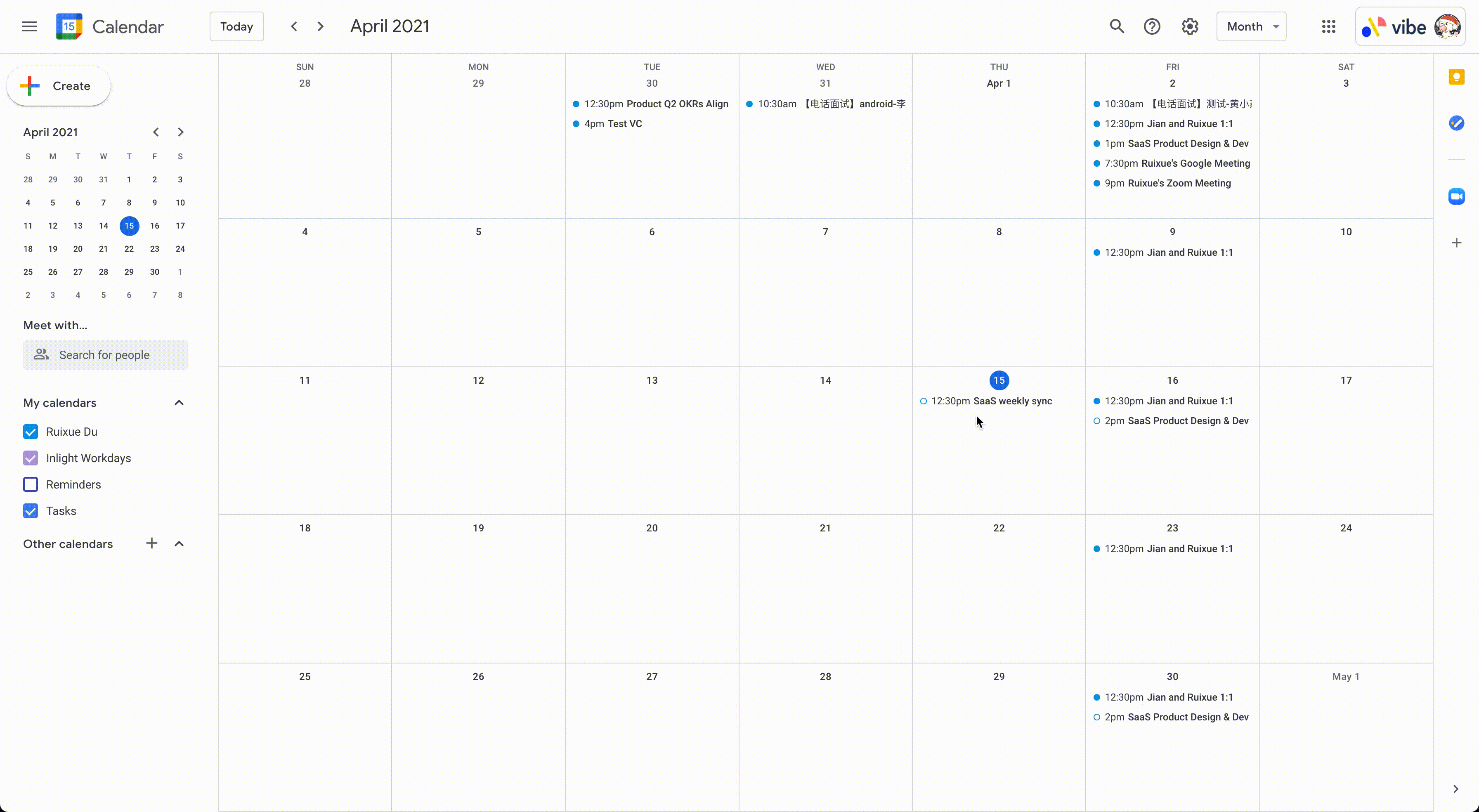 Schedule meeting on Google Calendar